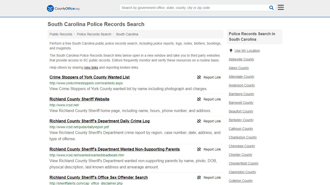 Police Records Search - South Carolina (Accidents & Arrest Records)